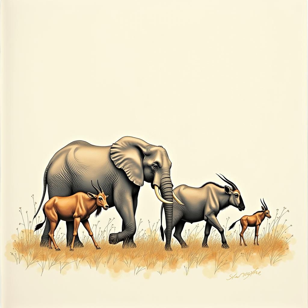 African Ungulate Migration Atlas in Naturalist Style