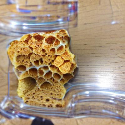 Golden Honeycomb Close-Up: Geometric Beehive Structure