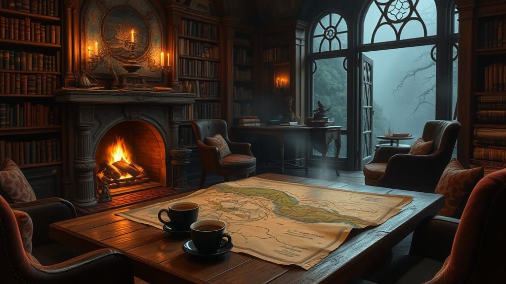 Enchanted Mountain Café in a Whimsical World