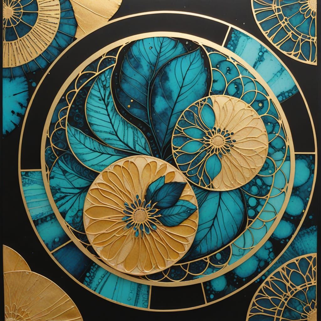 Vibrant Geometric Abstract with Organic Flow