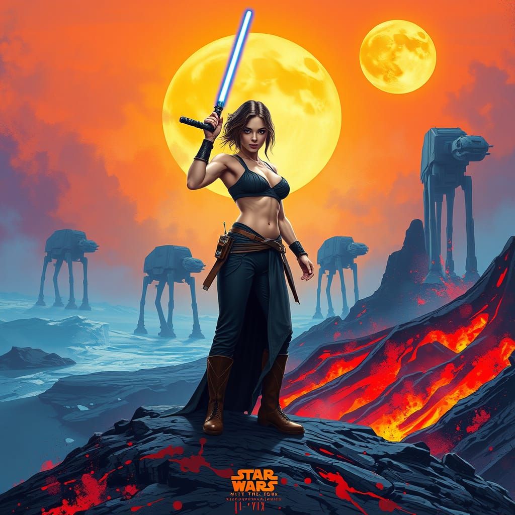 Jedi Warrior on Dual Planet in Graffiti Style