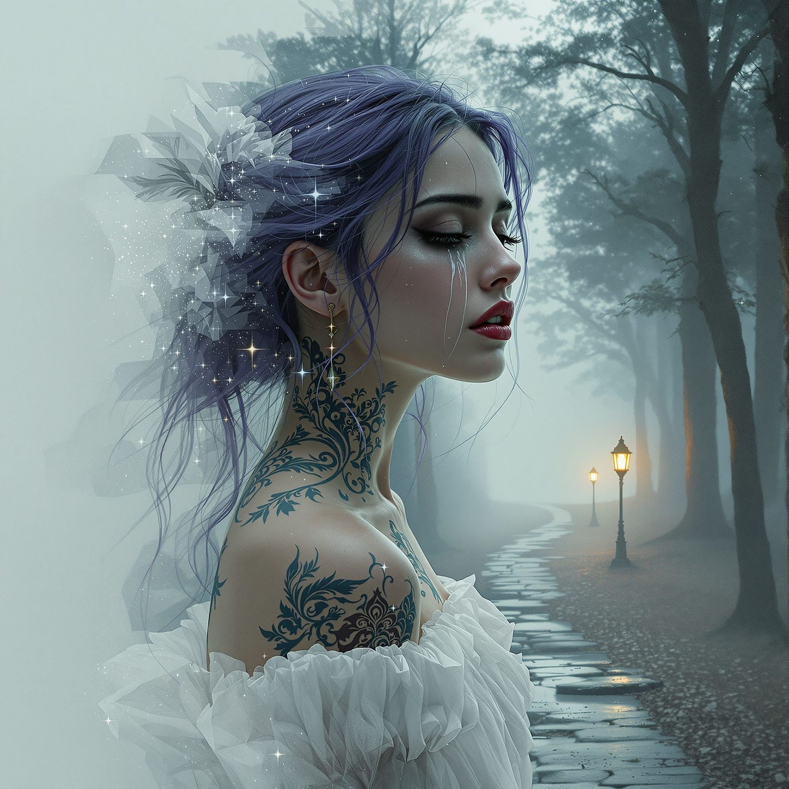 High definition image of a portrait of a young woman with Vi...