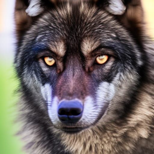 Majestic Black Wolf Portrait in Natural Light