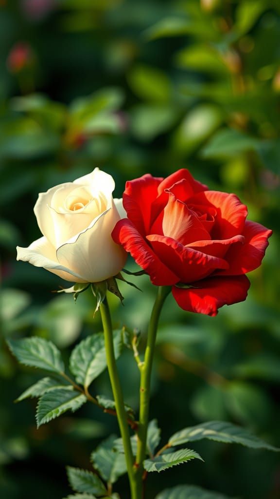 Romantic Roses Dancing in Impressionistic Garden