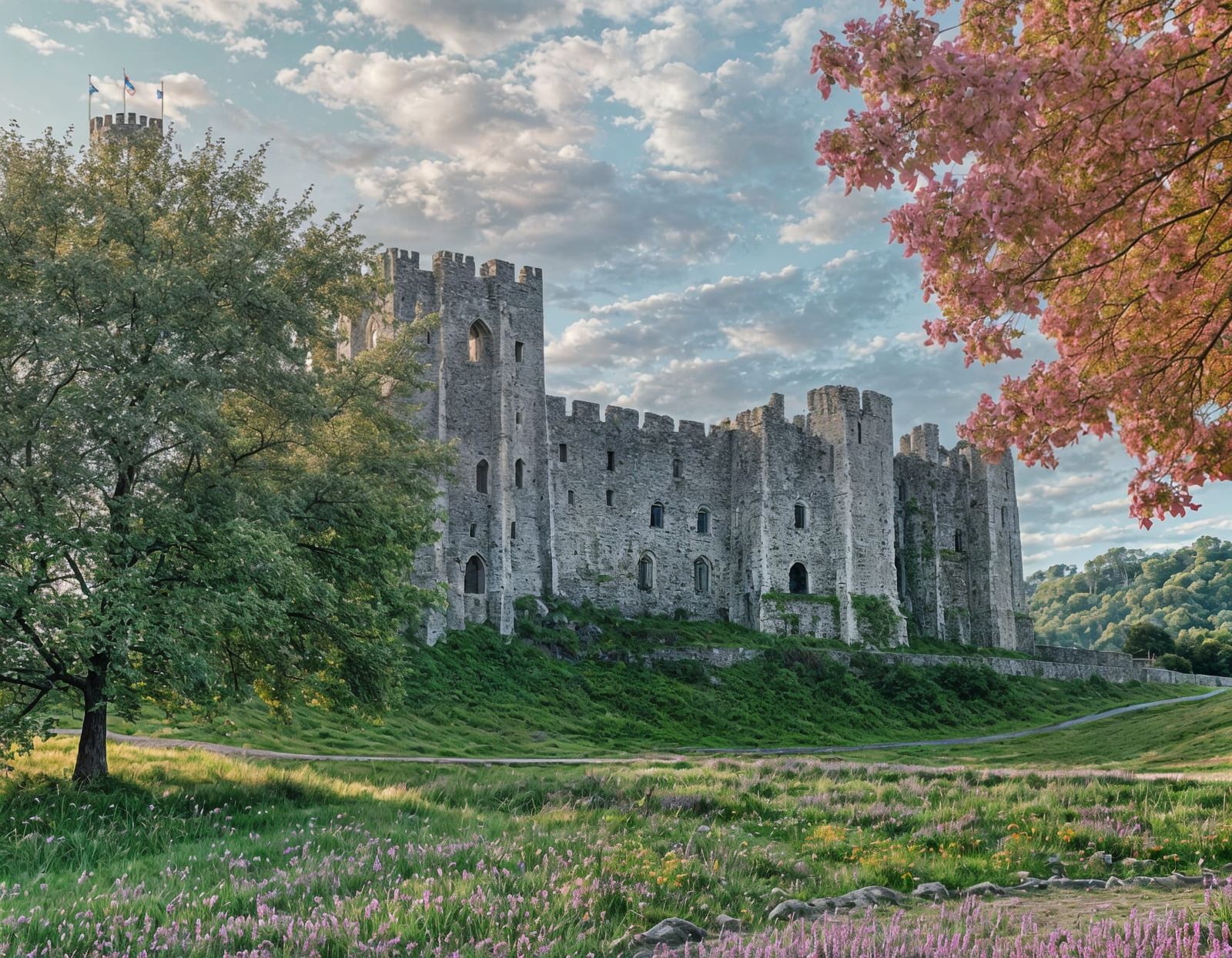 Chepstow Castle at Sunset in Van Gogh Style