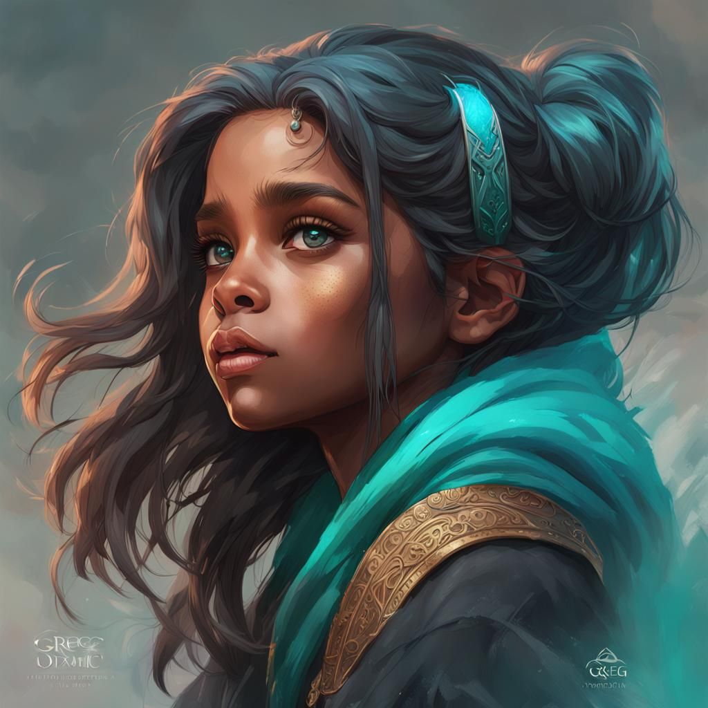 Hybrid Girl Portrait in Art Nouveau Style