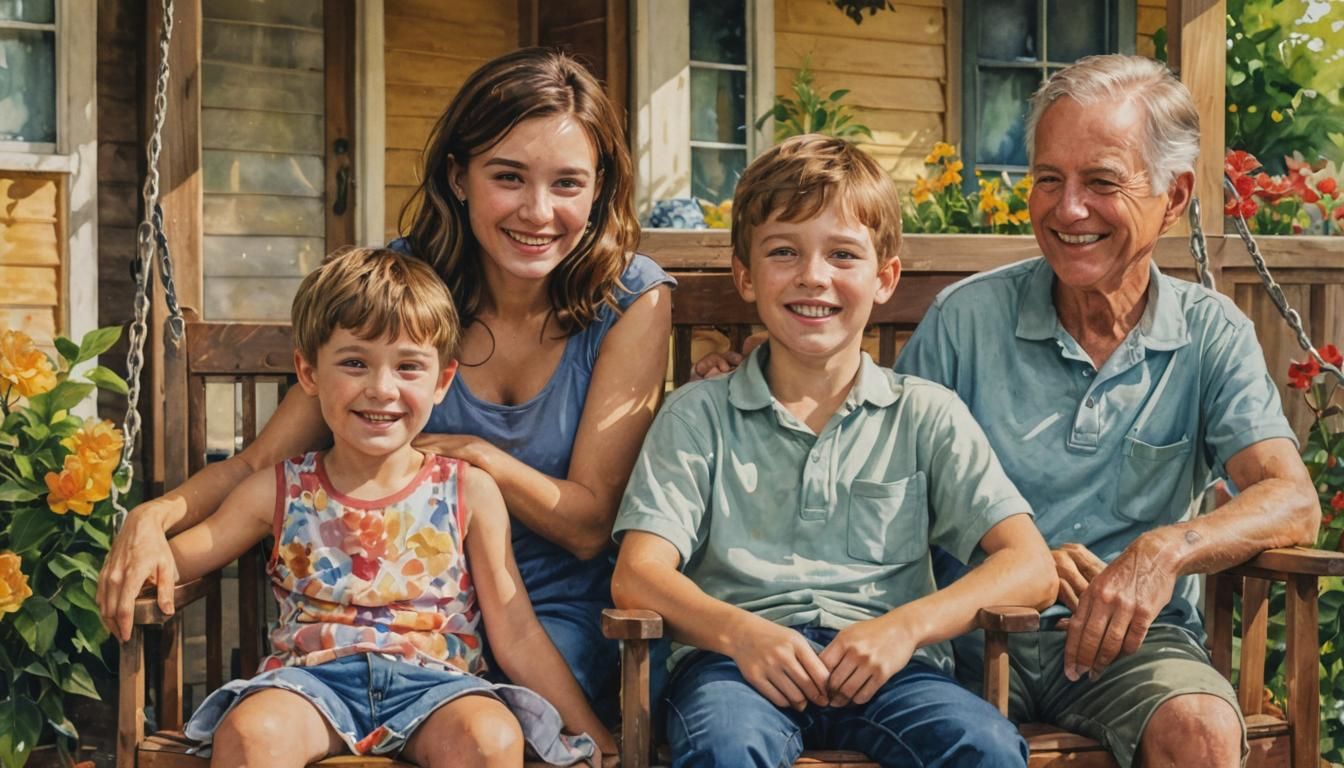 Papa with Cindy and the Grandkids