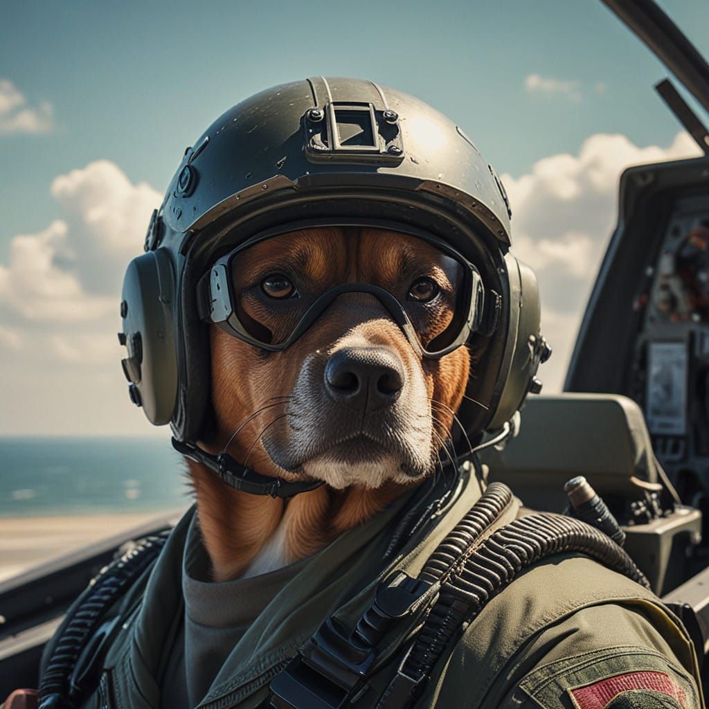 Cyberpunk Fighter Pilot Ready for Takeoff