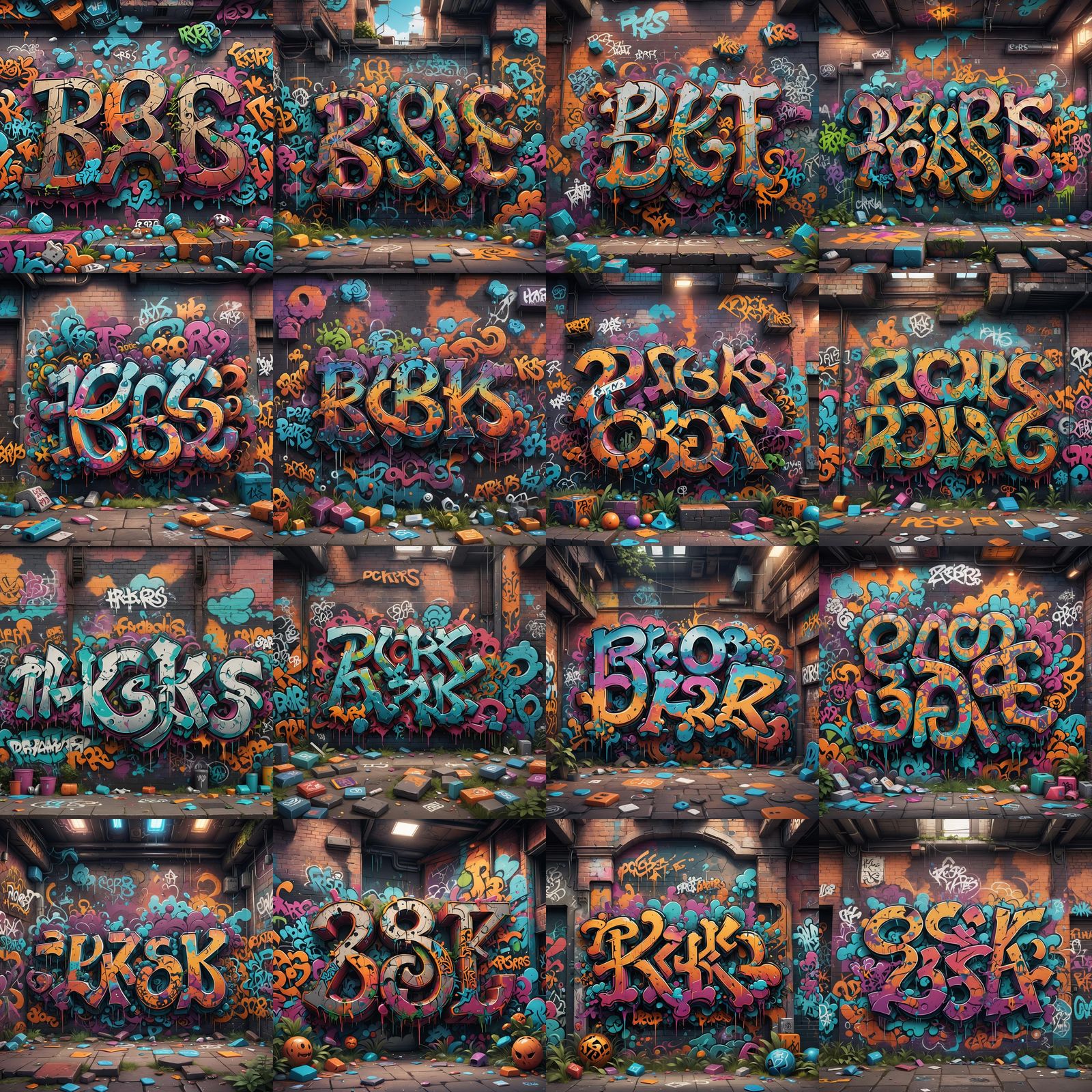 Detailed Graffiti Art with "PCP & KRS"
