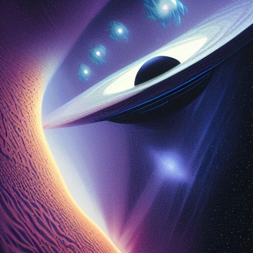 Lonely Starship in Ukiyo-e Synthetism Style