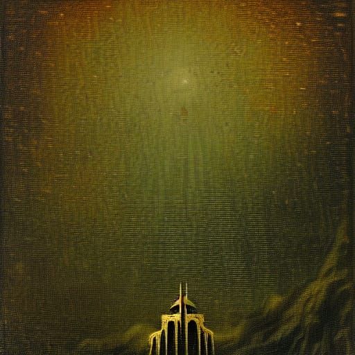 Antique Tarot Card with Mystical Writing in Dark Surrealism