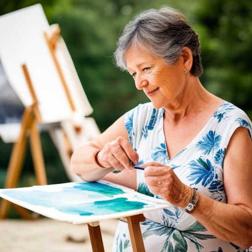 Watercolor Artist Painting En Plein Air in France