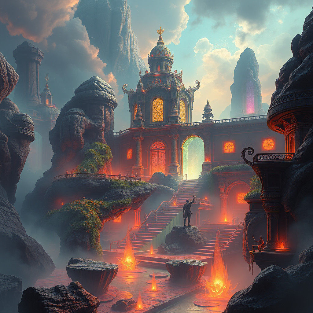 Ethereal Fantasy Realm in Rich Deep Colors