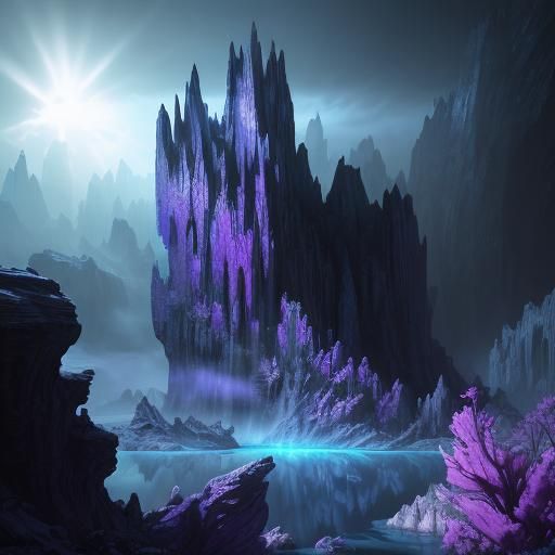 Purple Lamborghini in Glistening Crystal Cave