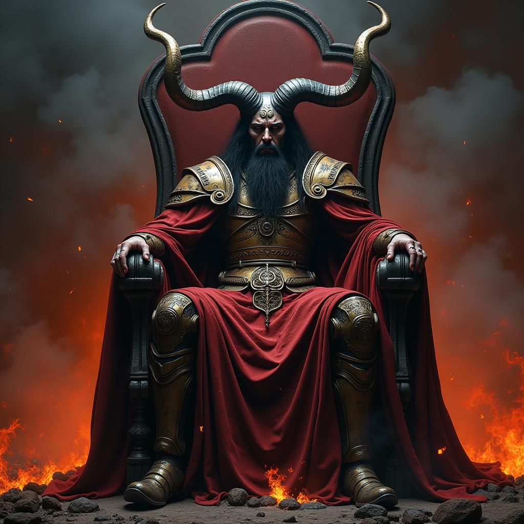 Hades on Throne: Dark Fantasy Meets Industrial Futurism