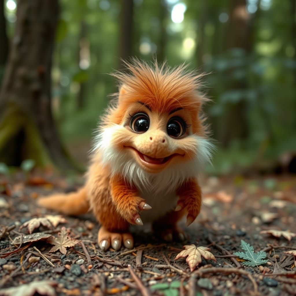 Fluffy Forest Feline Alien