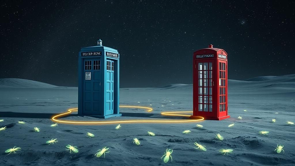 TARDIS and Phone Booth on the Moon