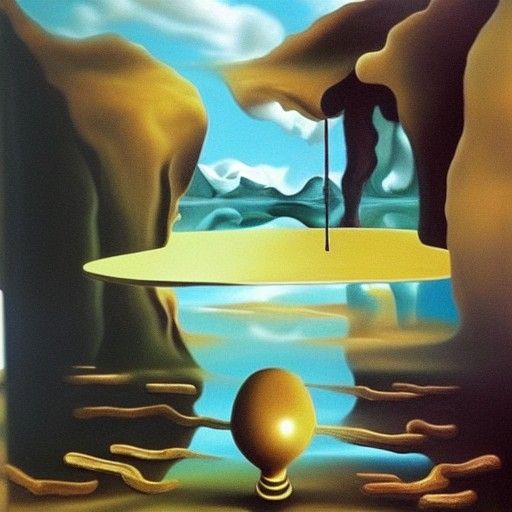 Surreal Gouache Painting Inspired by Salvador Dali
