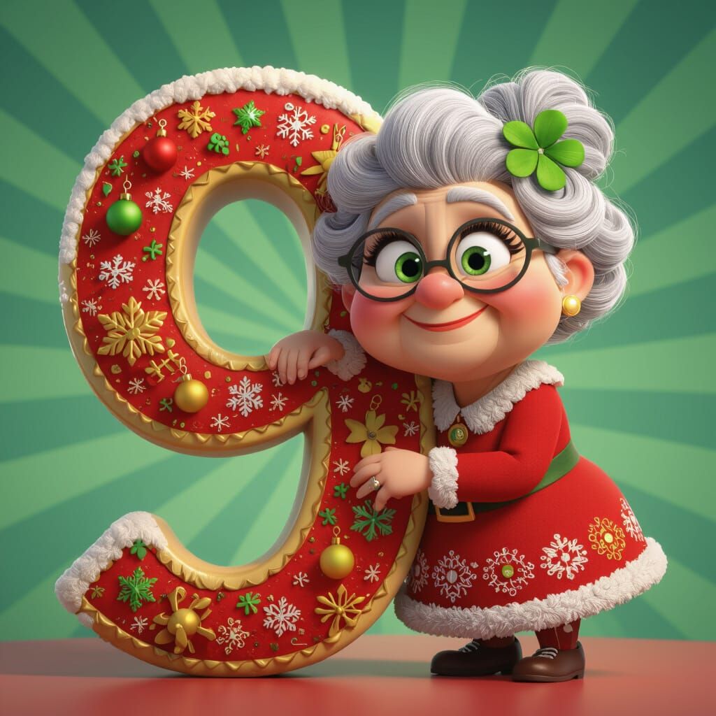 Chubby Grandma Leans on Christmas Number 9