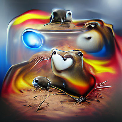 Gopher Mating Scene as Airbrush Art