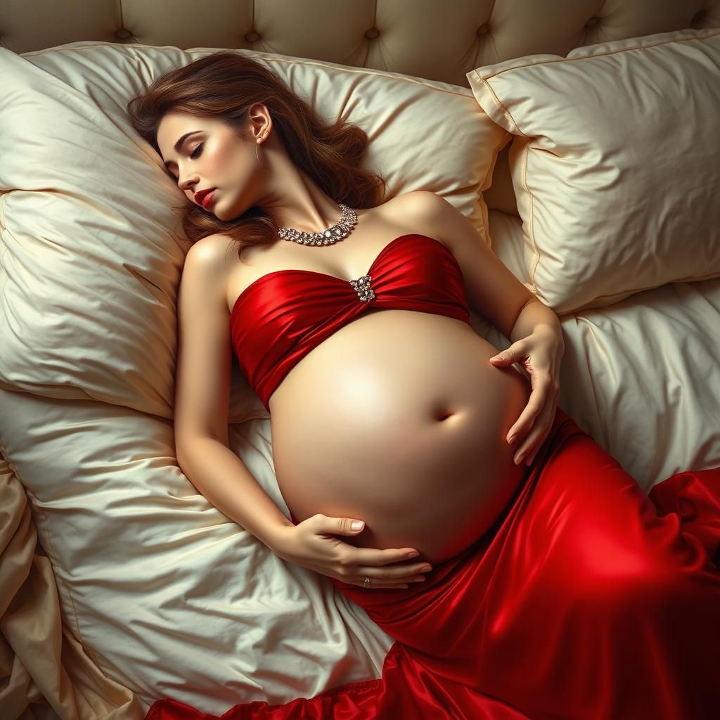 Pregnant Woman Sleeping Peacefully: Fantasy Art