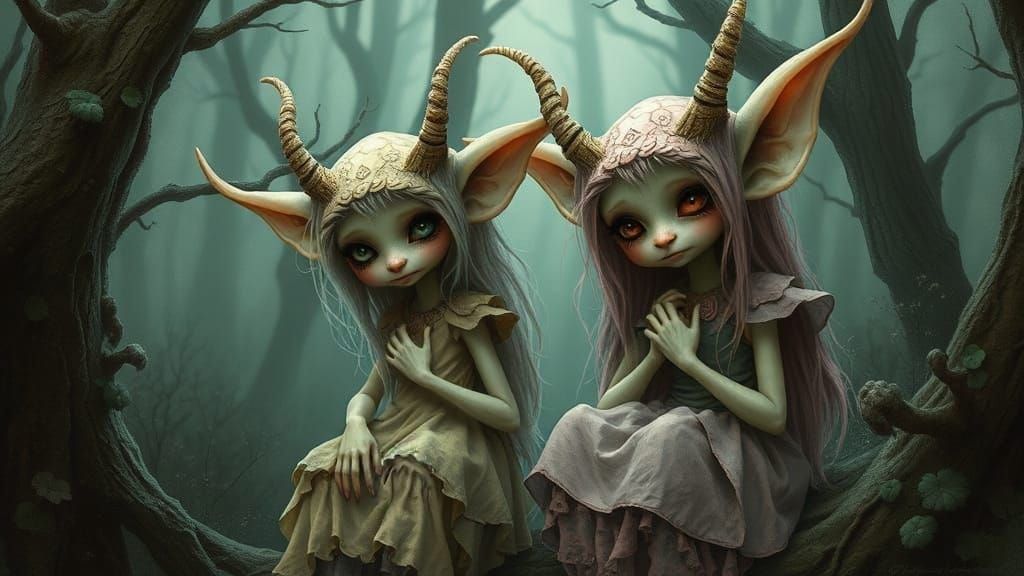 grimdark kawaii fey goblins brian froud tim burton