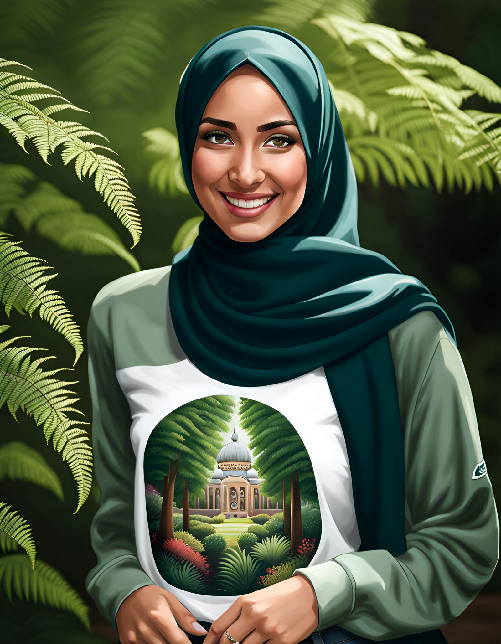 Pretty Hijabi Girl in Botanic Garden Portrait