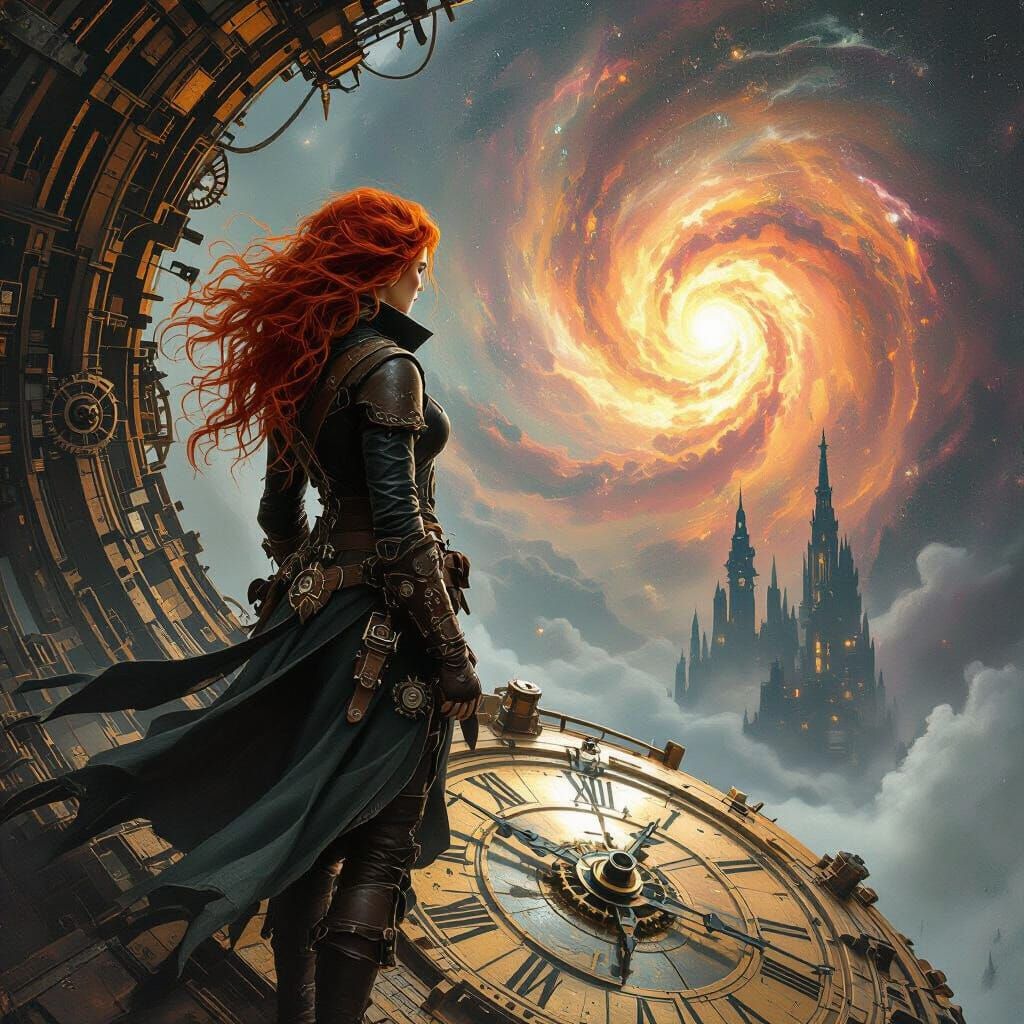 Clockwork Planet Explorer in Pre-Raphaelite Style