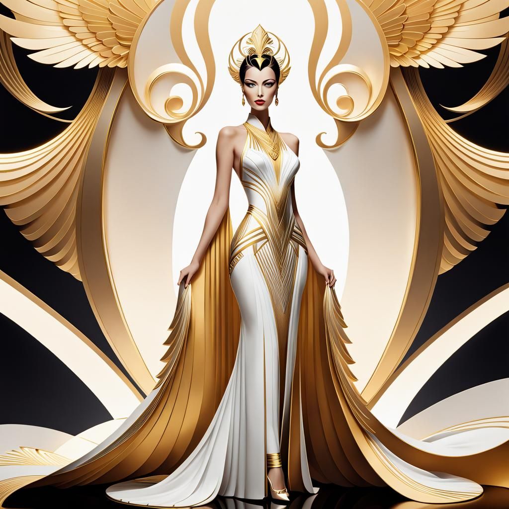 Dress in Art Deco style