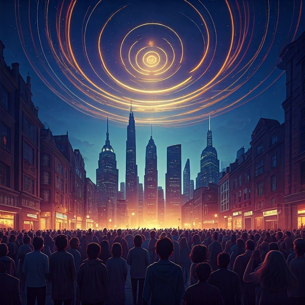 Dusk Cityscape of Wonder and Magic