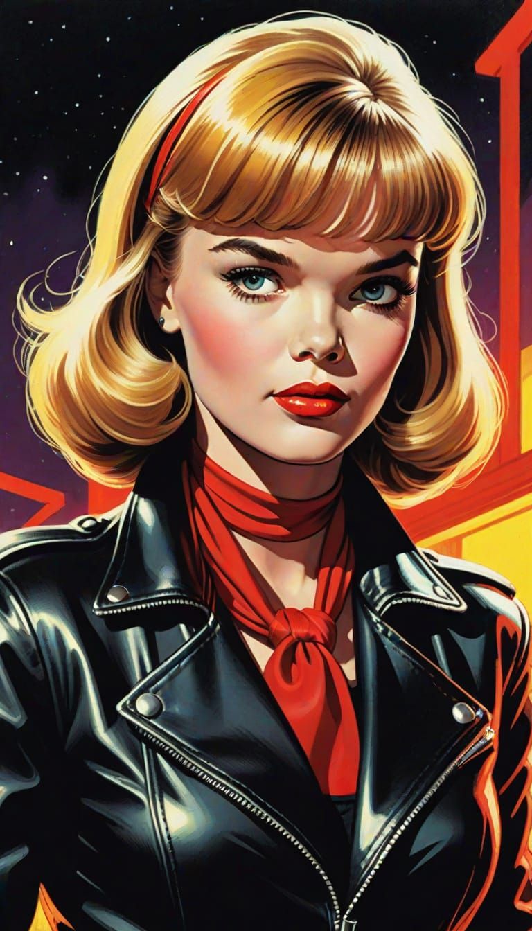 Anne Francis as Honey West in Retro Comic Art Style