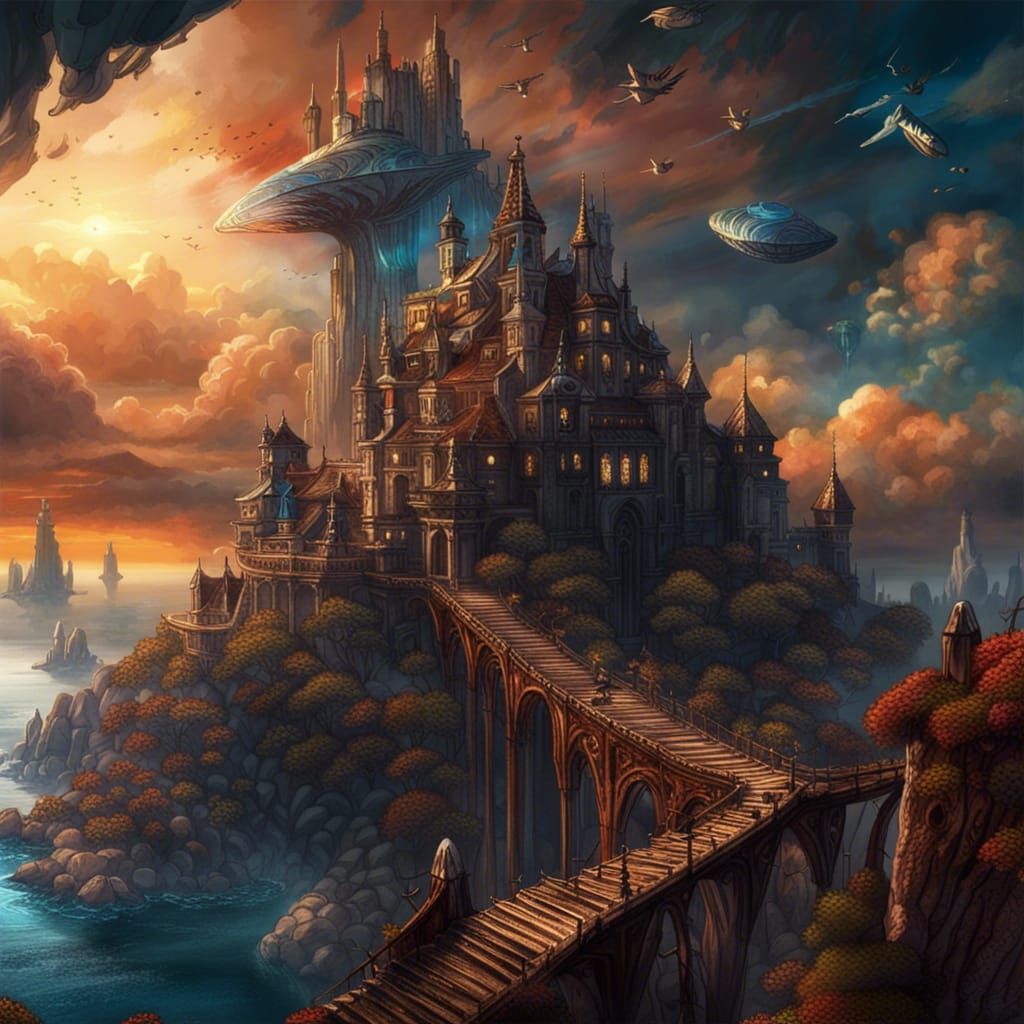 Fantastical Matte Painting with Deep Color