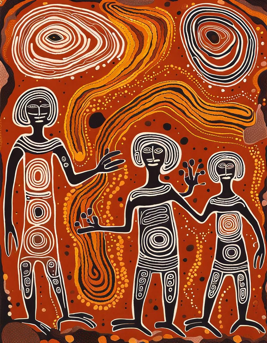 Wandjina Creation Goddess in Aboriginal Rock Art