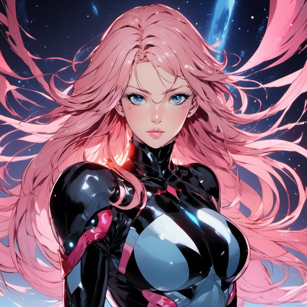 Defeated Ginger Bombshell: Cel-Shaded Anime Art