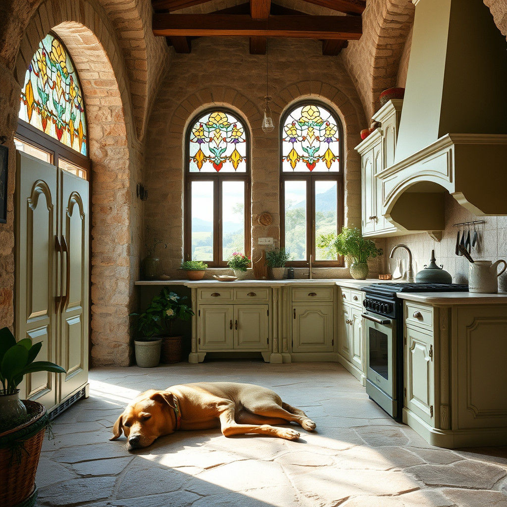 Italian Fantasy Kitchen in Tuscan Villa Style
