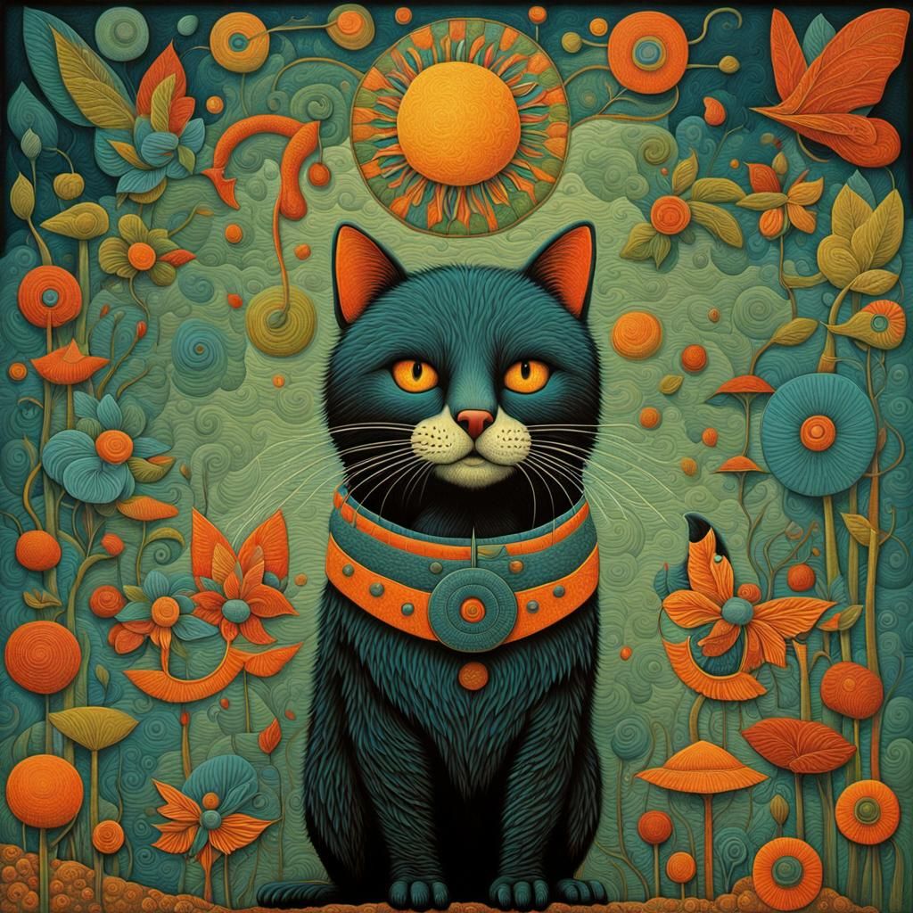 Abstract Portrait in Complementary Colors