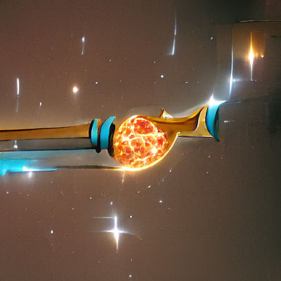 Ornate Sword Against Dark Backdrop
