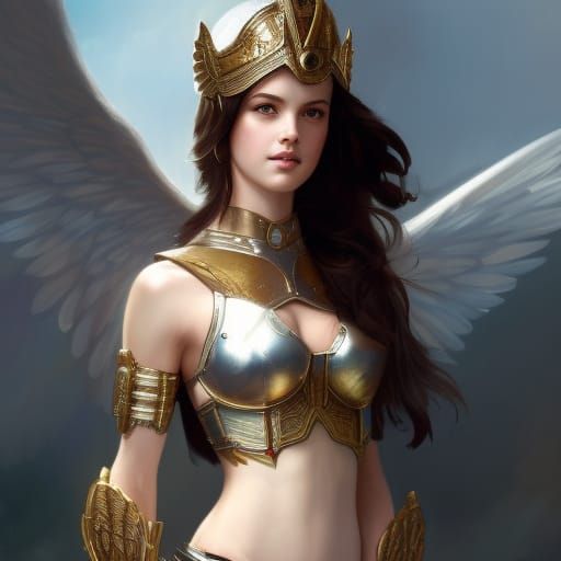 Angelic Warrior Girl with Sunlight Sword