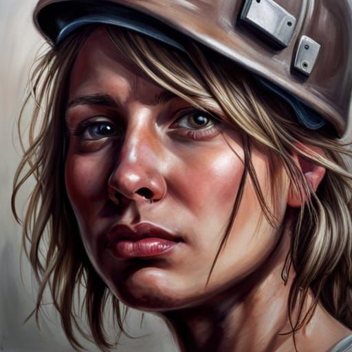 Hyperrealistic Portrait of a Sanitation Worker