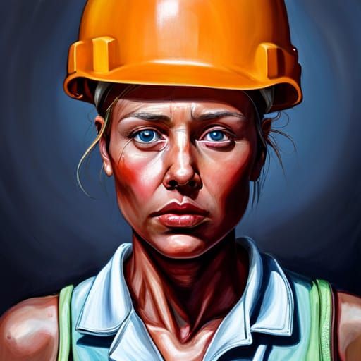 Hyperrealistic Portrait of a Sanitation Worker