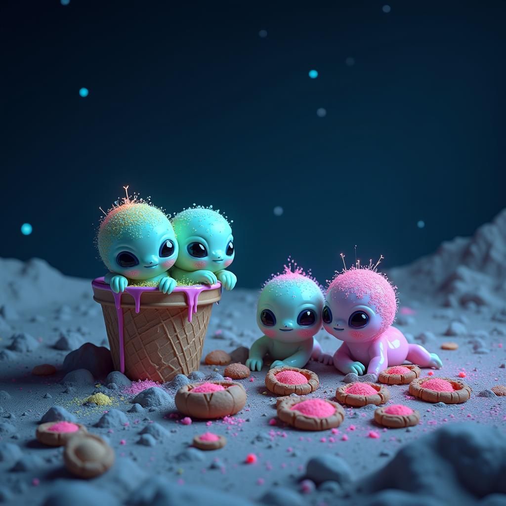 Luminescent Aliens and Creepy Ice Cream on the Moon