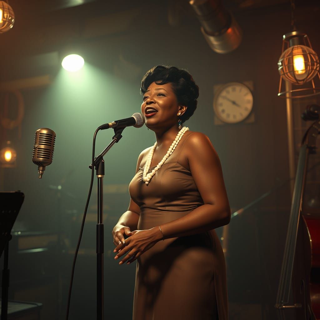 Billie Holiday in a Smoky Jazz Club