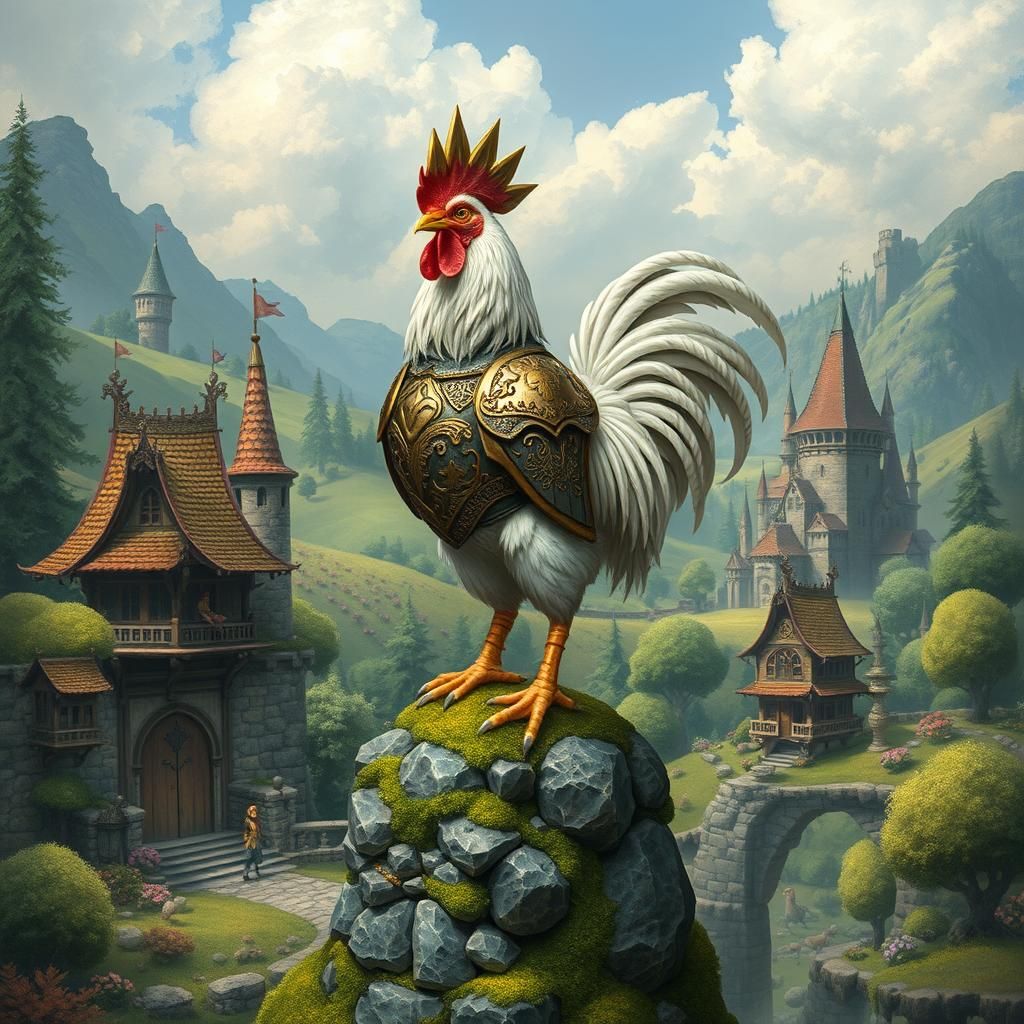 Chicken Knight in Fantasy Kingdom, Amano Style