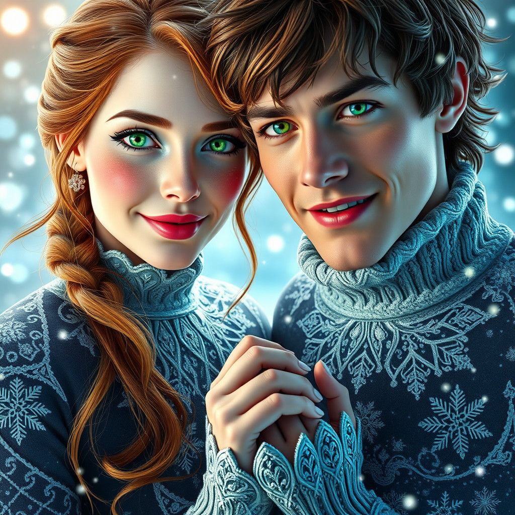 Couple in Winter Wonderland Portrait
