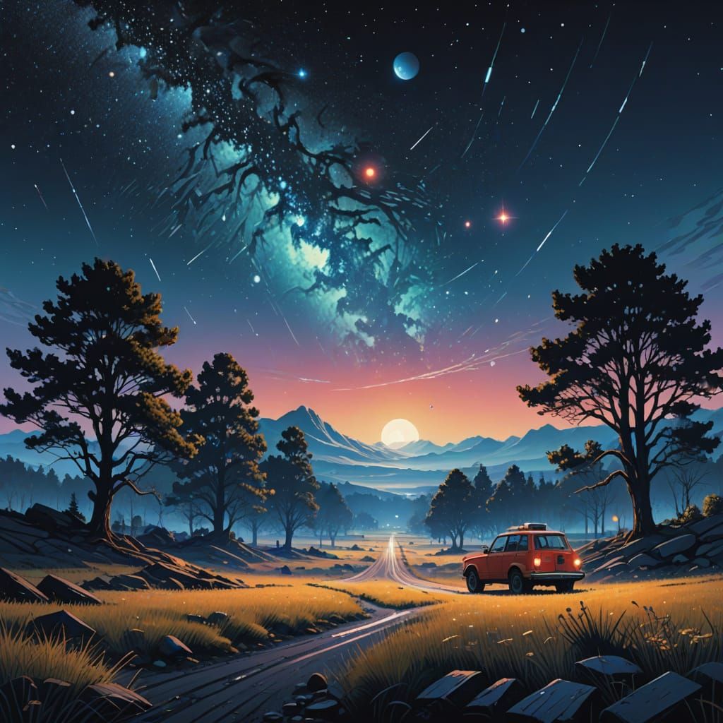 Ethereal Cosmic Dreamscape of Endless Starlight