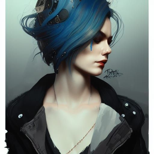 Punk Woman Portrait with Dynamic Lighting