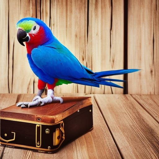 Humorous Pirate Parrot Portrait with Eye Patch