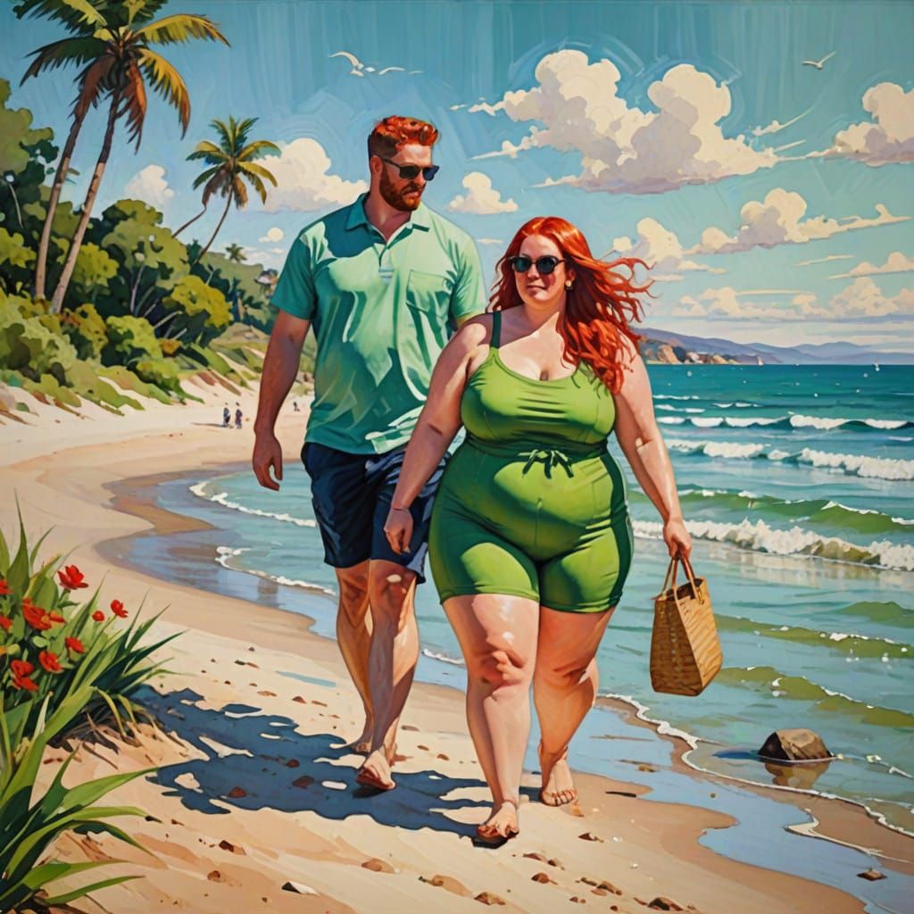 Serene Summer Beach Scene in Vibrant Colors