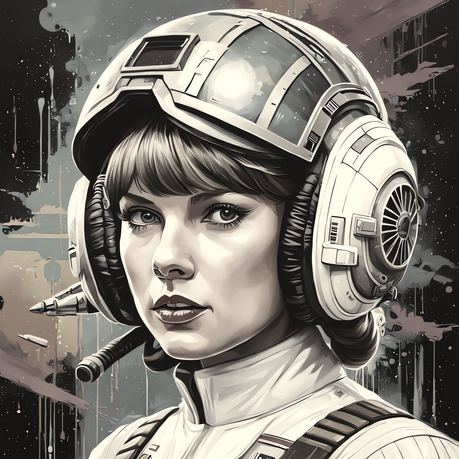 Taylor Swift as Princess Leia in Epic Graffiti Art