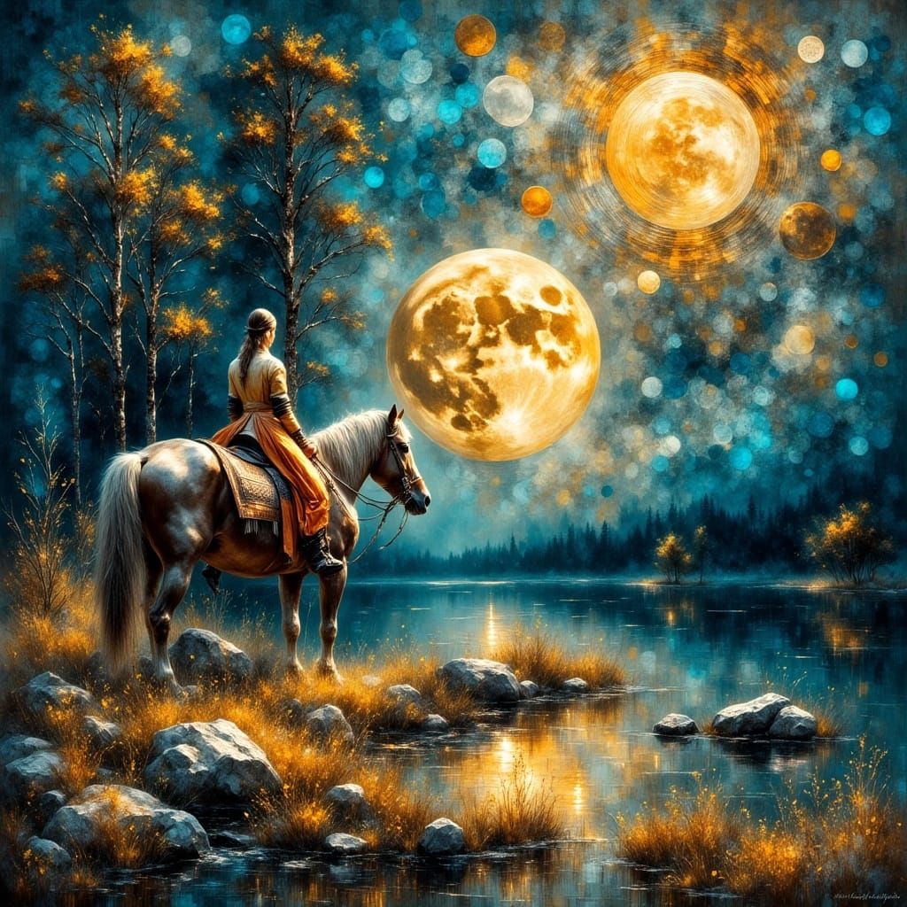 Native American Chieftain's Lament in Vibrant Colors